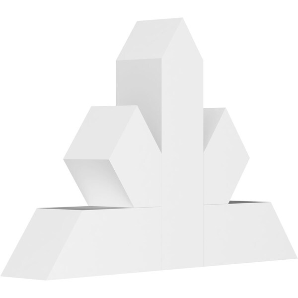 Ekena Millwork Saratoga Architectural Grade PVC Gable Bracket, 36"W x 24"H x 6"D x 6"F, 16/12 Pitch GBP036X24X0606SAR00 - main